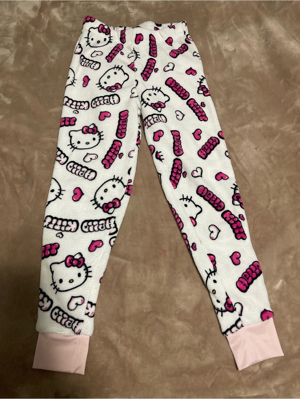 Hello Kitty White Plush Robe with Pink and Black Accents